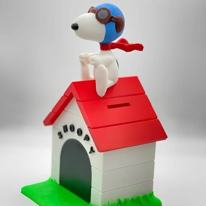 Alcancia Snoopy Modelo Aviador Energia 3D