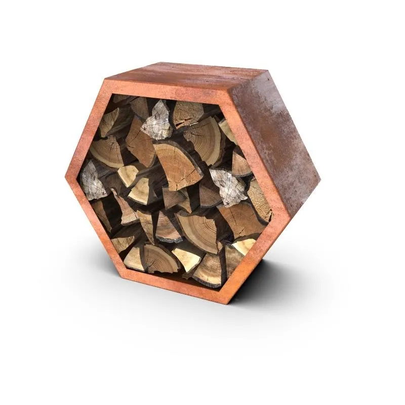 Almacén de madera modular de acero Corten 92 x 38,5 x 80 cm Geroba