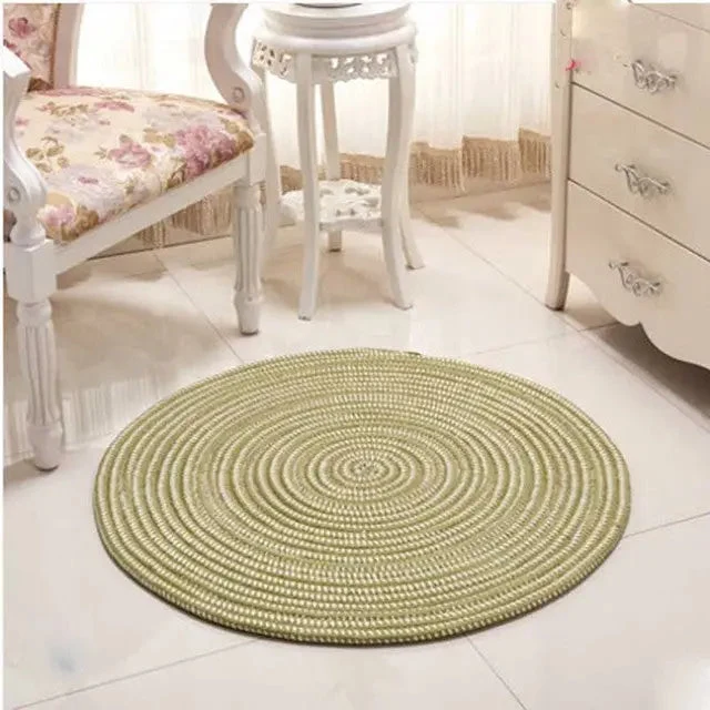 Premium de Exterior Tapis jute rond vert
