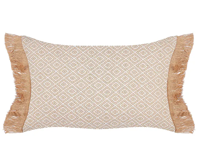 Conjunto de 2 cojines beige/marrón 30 x 50 cm BOATH | Resistente al Sol y la Lluvia