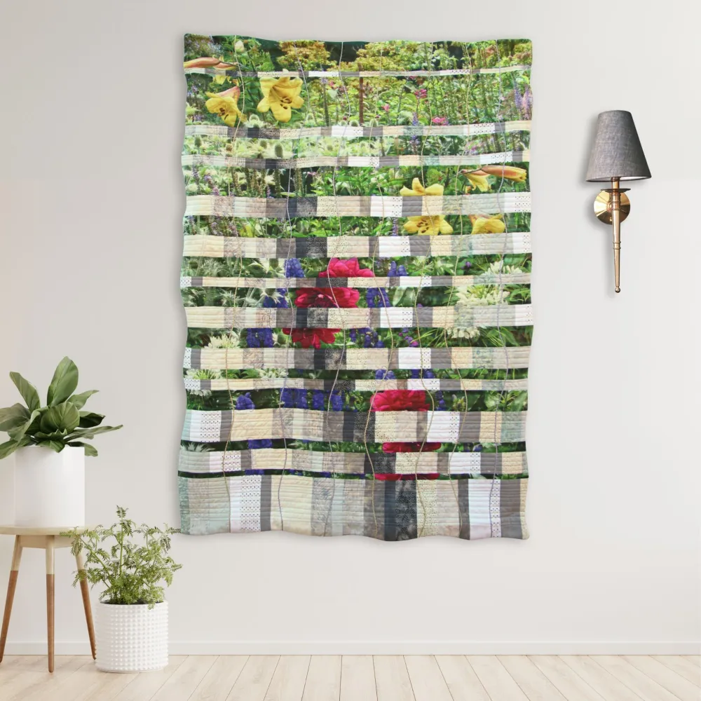 Quilt de patchwork decorativo motivo flores – Powis Garden FibraCreativa Patchwork & Kits