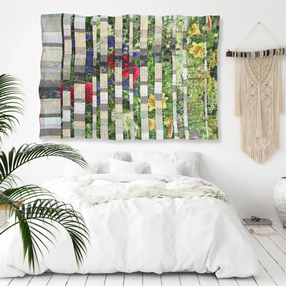 Quilt de patchwork decorativo motivo flores – Powis Garden FibraCreativa Patchwork & Kits