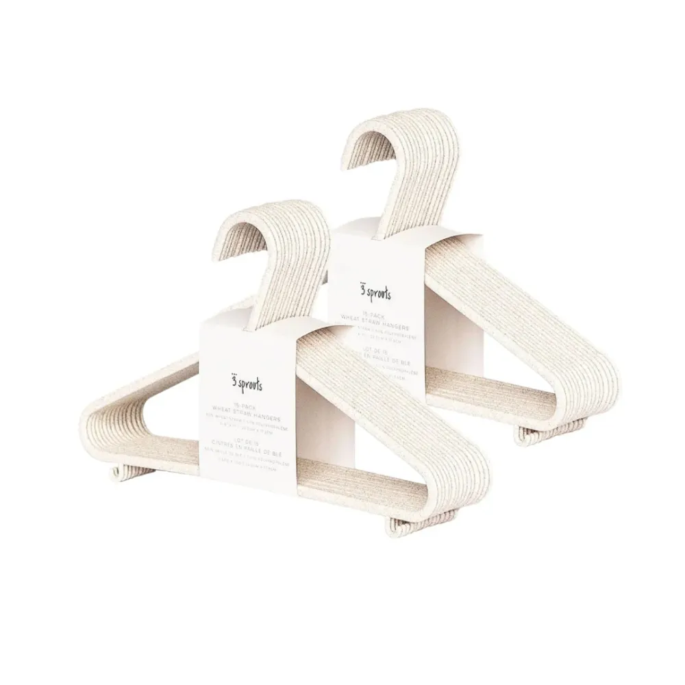 Set de 30 Colgadores Ecológicos para Ropa de Bebés y Niños - Crema | 3 Sprouts
