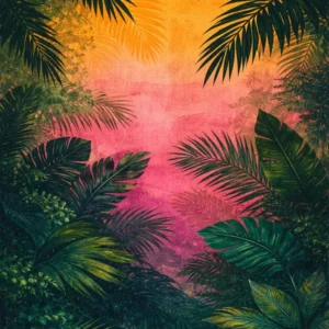 Hojas tropicales selváticas Fine Artic