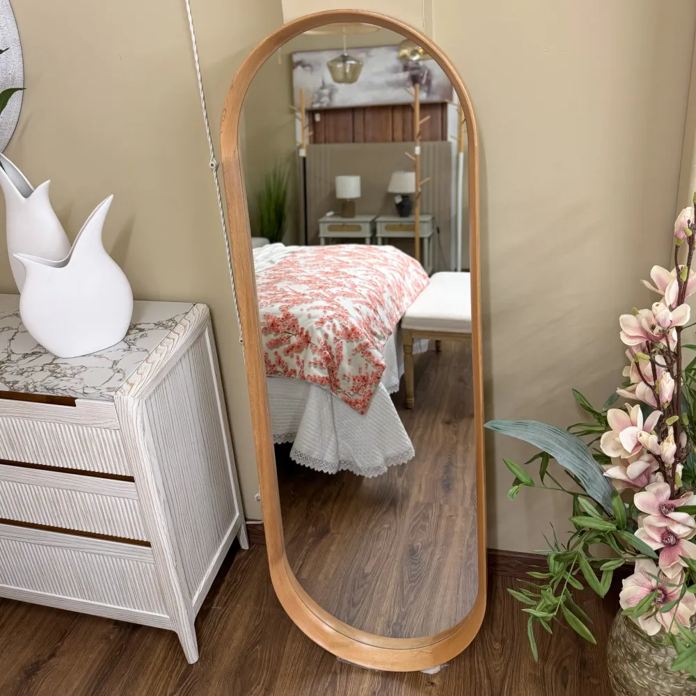 Espejo de pie de madera natural 160 cm Petra Decora