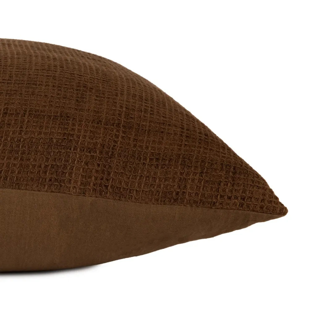 Cojín de algodón marrón Waffle 50x50 Andrea House