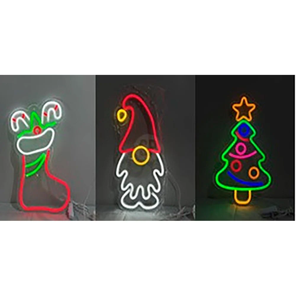 FIGURA NAVIDEÑ DE NEÓN, 3 MODELOS VARIADOS BASICS