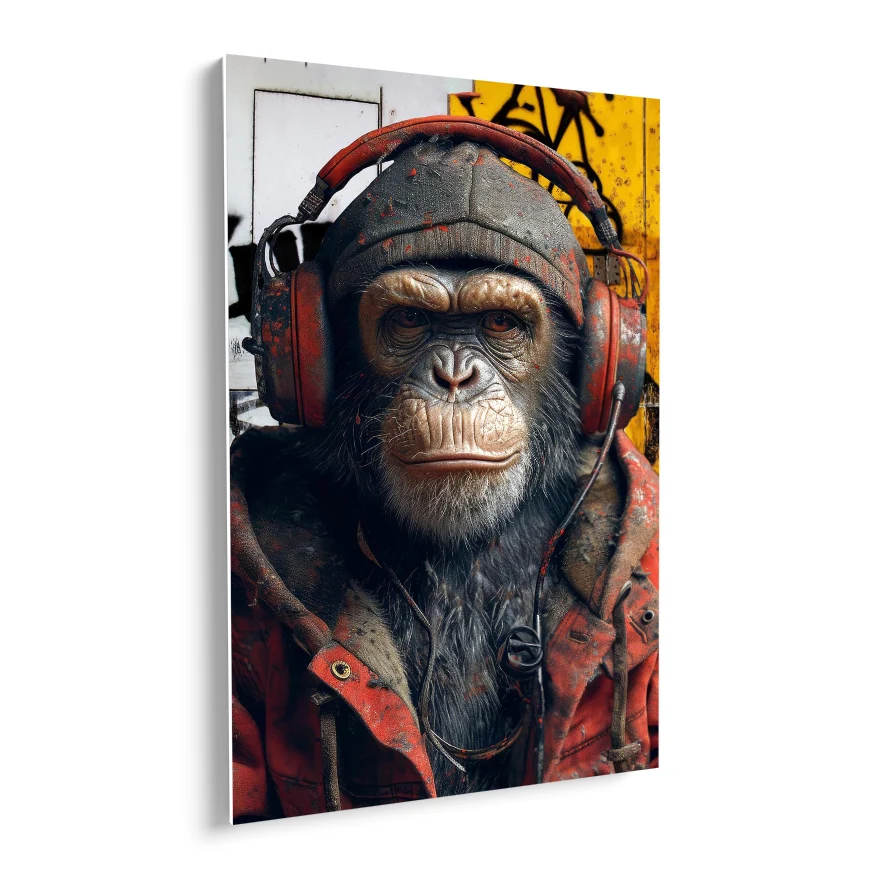 Chango Con Audífonos Poster
