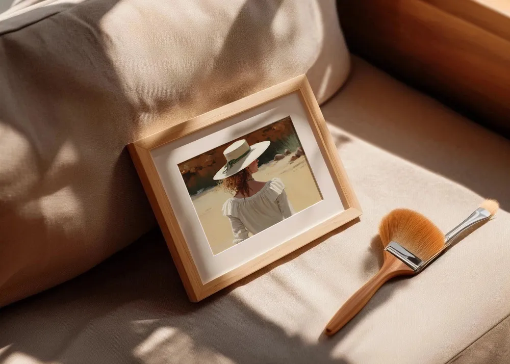 Mujer con sombrero blanco Fine Artic