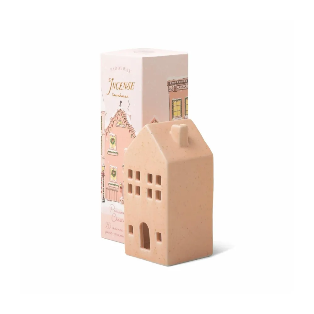 Paddywax - Porta incienso de cerámica Village con 20 conos - Maison Rose - Caqui y castaño Paddywax & co