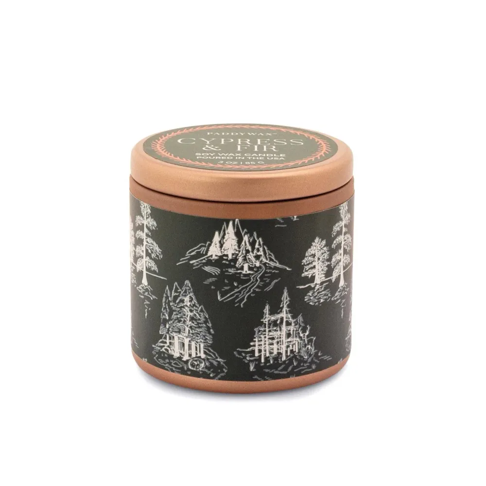 Paddywax - Vela de caja de cobre de ciprés y abeto 85G - Verde Paddywax & co