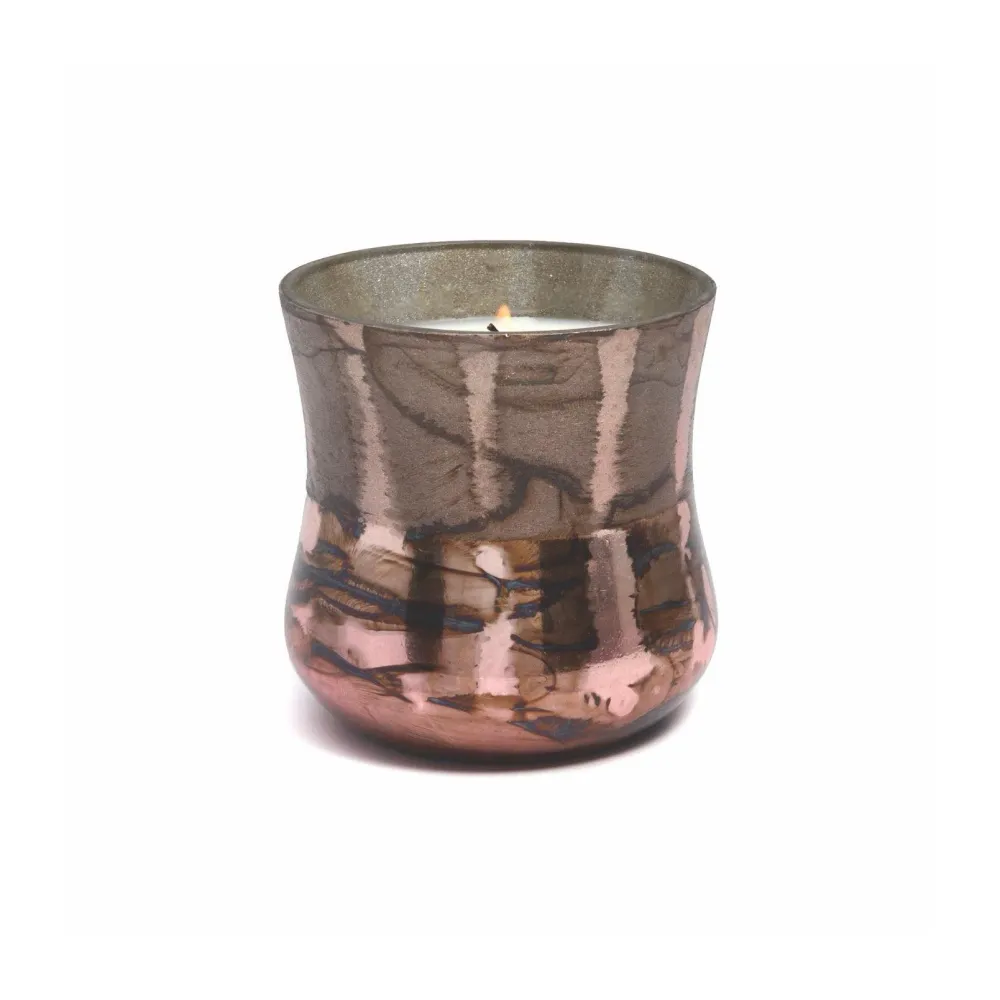 Seasonal - Vela de vidrio esmerilado metálico de ciprés y abeto 255G - Cobre Paddywax & co