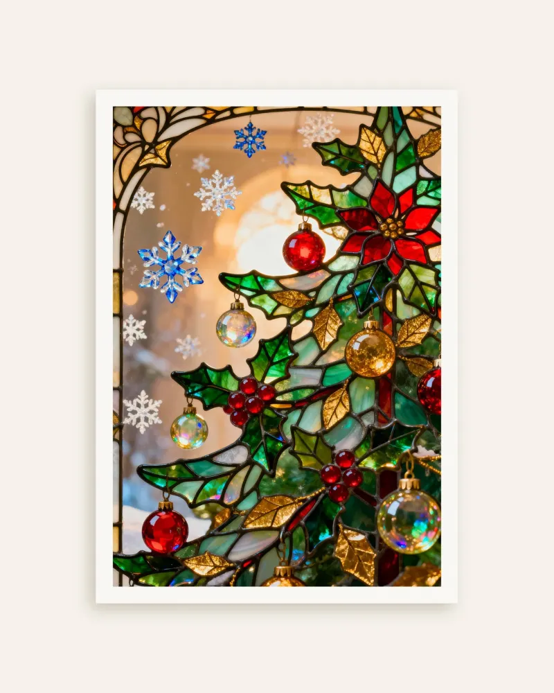 Póster de árbol de Navidad de vidriera Posterscape Creative Studio