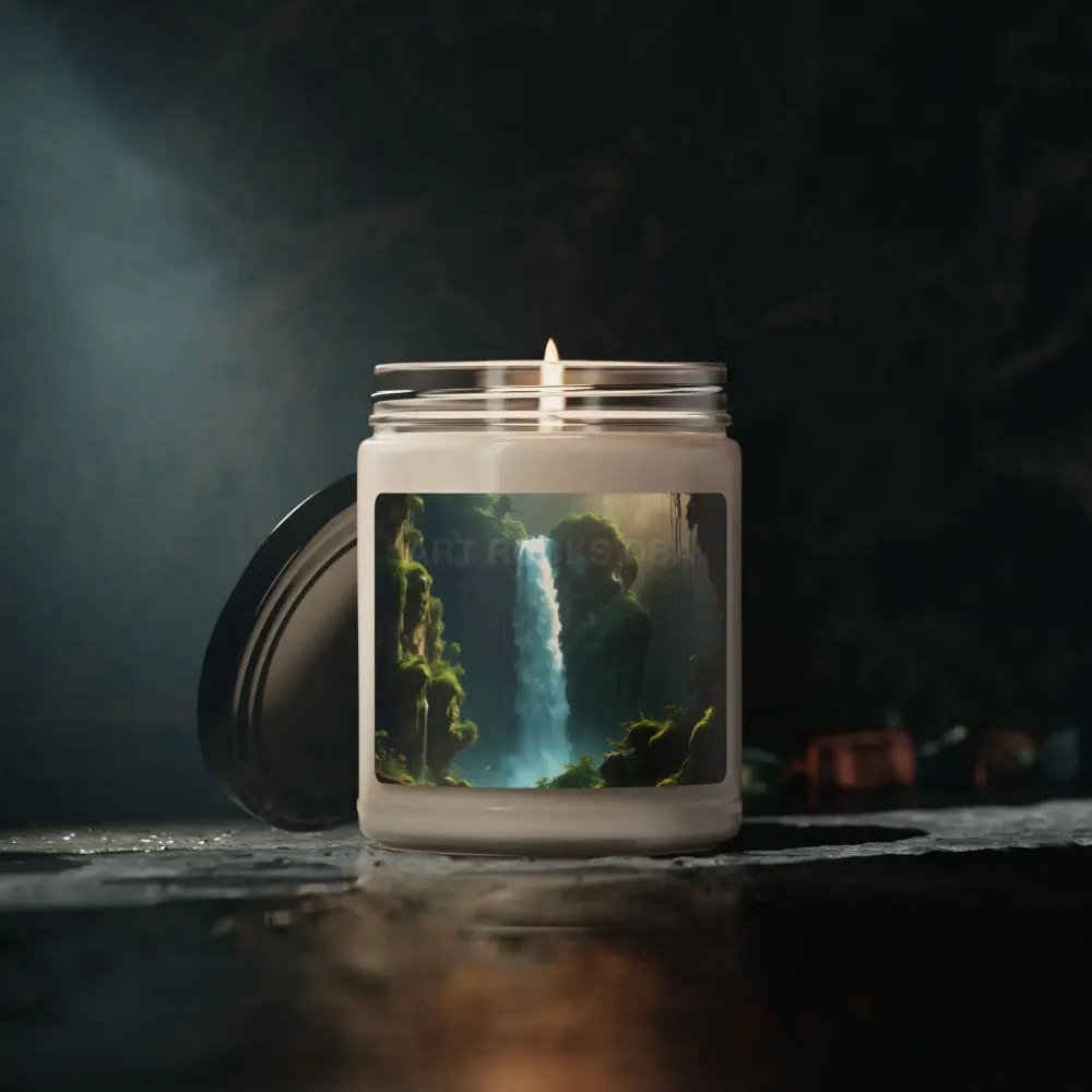 Vela de soja perfumada con aroma cascada relajante, regalo de aromaterapia, decoración para el hogar, relajación, vela eco...