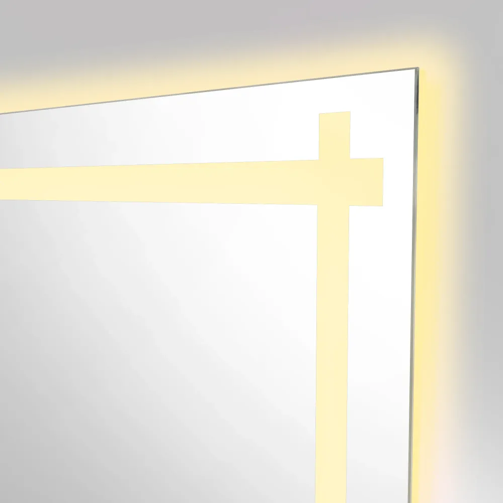 Espejo Rectangular Broni, Gris, con Luz Led Reflekta MG