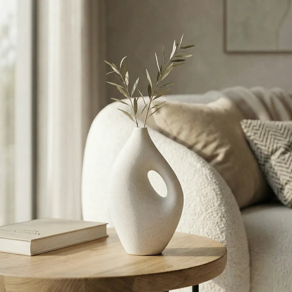 Florero Nórdico de Cerámica Jarré Blanco Santú Home & Deco