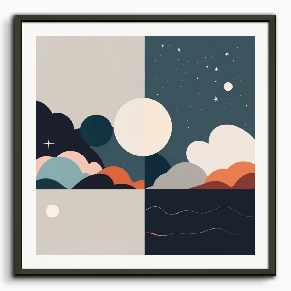 Arte abstracto minimalista, dí y noche - Póster The Object