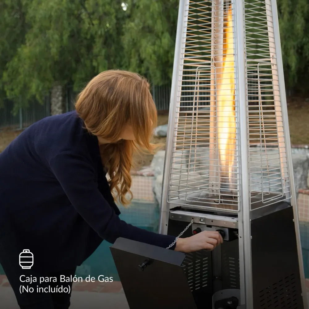 Estufa De Patio Tipo Pirámide Gas 12,5kw Negro Bfresh B-Fresh