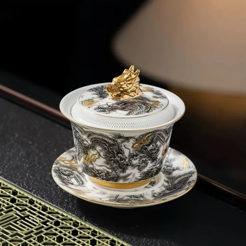 Dragón Imperial 360° para Gaiwan Té y batidor