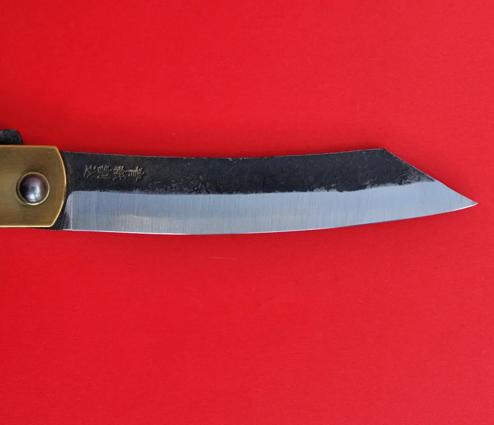 NAGAO HIGONOKAMI Navaja japonesa de bolsillo hoja negra 120mm Osaka Tools