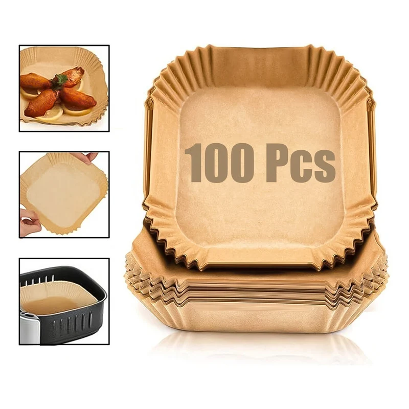 100 Forro Freidora Airfryer Papel Antiadherente Desechable C Beiti