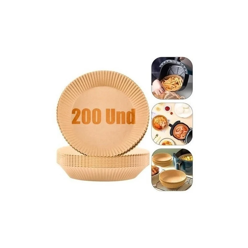 200 Forros Papel Airfryer Antiadherente Freidora Desechables Beiti