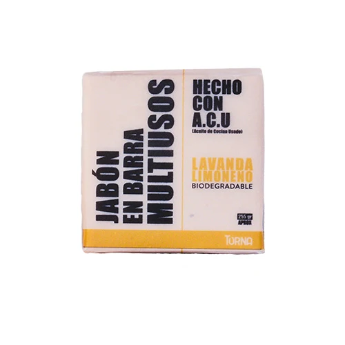 Jabón en barra multiusos biodegradable 255 gr cuadrado torna