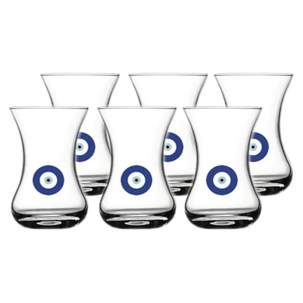Juego de Vasos para Té Turco con Ojo Turco - 6 Piezas Pasabahce