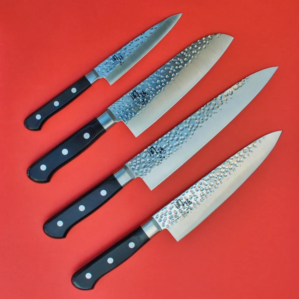 Juego de 4 cuchillos KAI martillados Acero inoxidable IMAYO Osaka Tools