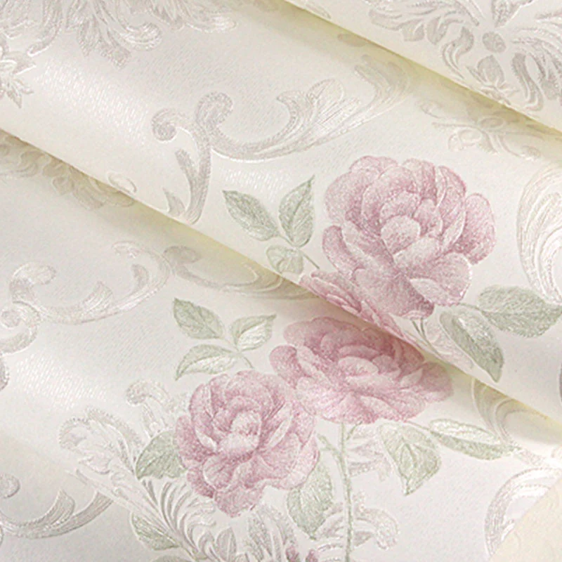Revêtement mural en forme de fleurs de jardin en papier peint non tissé de couleur douce pour la décoration de la maison,...