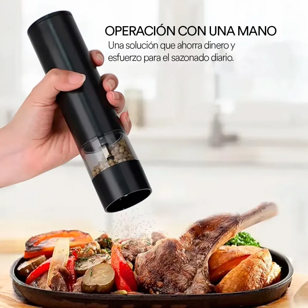Set Molinillo Sal Y Pimienta Electrico Con Base Usb C Beiti