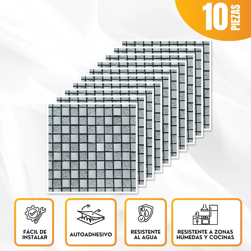 🎨 Mosaico de Vidrio 25-04 — Estilo Único y Moderno, Pack de 10 Unidades 🌈💎 MUNDO NEGOCIO MEXICO