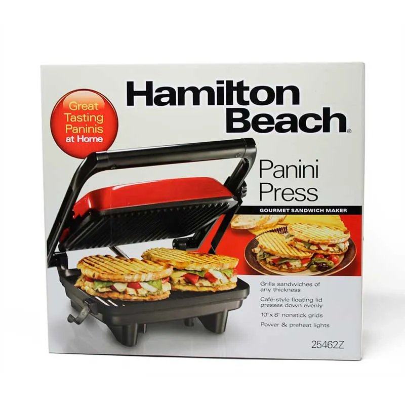 Paninera Parrilla para Panini Press Gourmet Roja Hamilton Beach 25462Z (Caja de 2 Piezas)