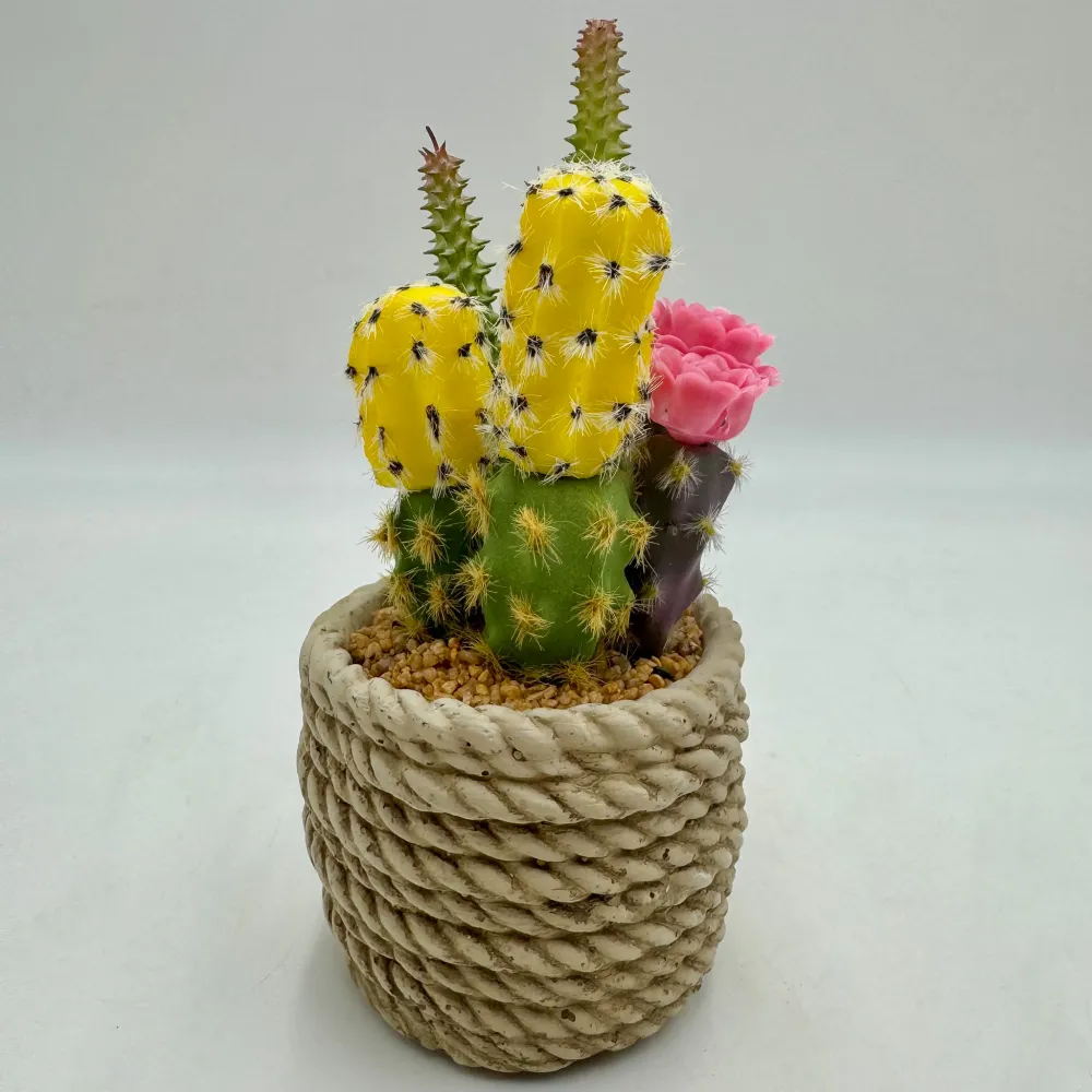 Cactus artificial amarillo 9x18 cm Petra Decora