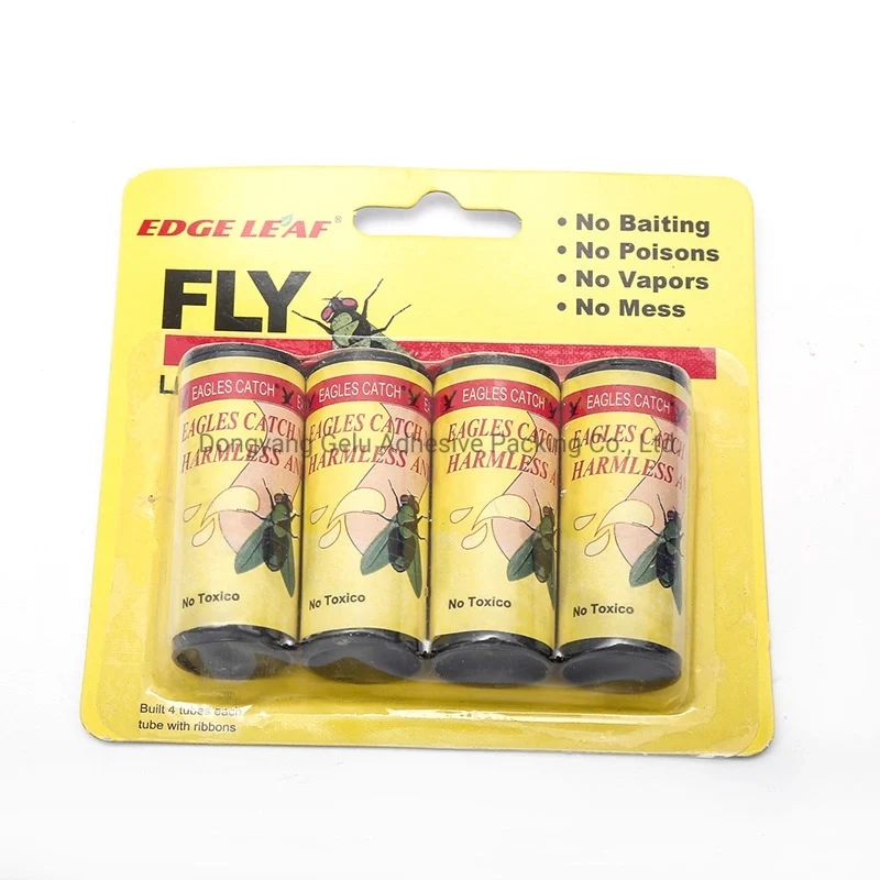 Pack 4 Cinta Atrapa Moscas Tubos Trampa Pegamento Insectos
