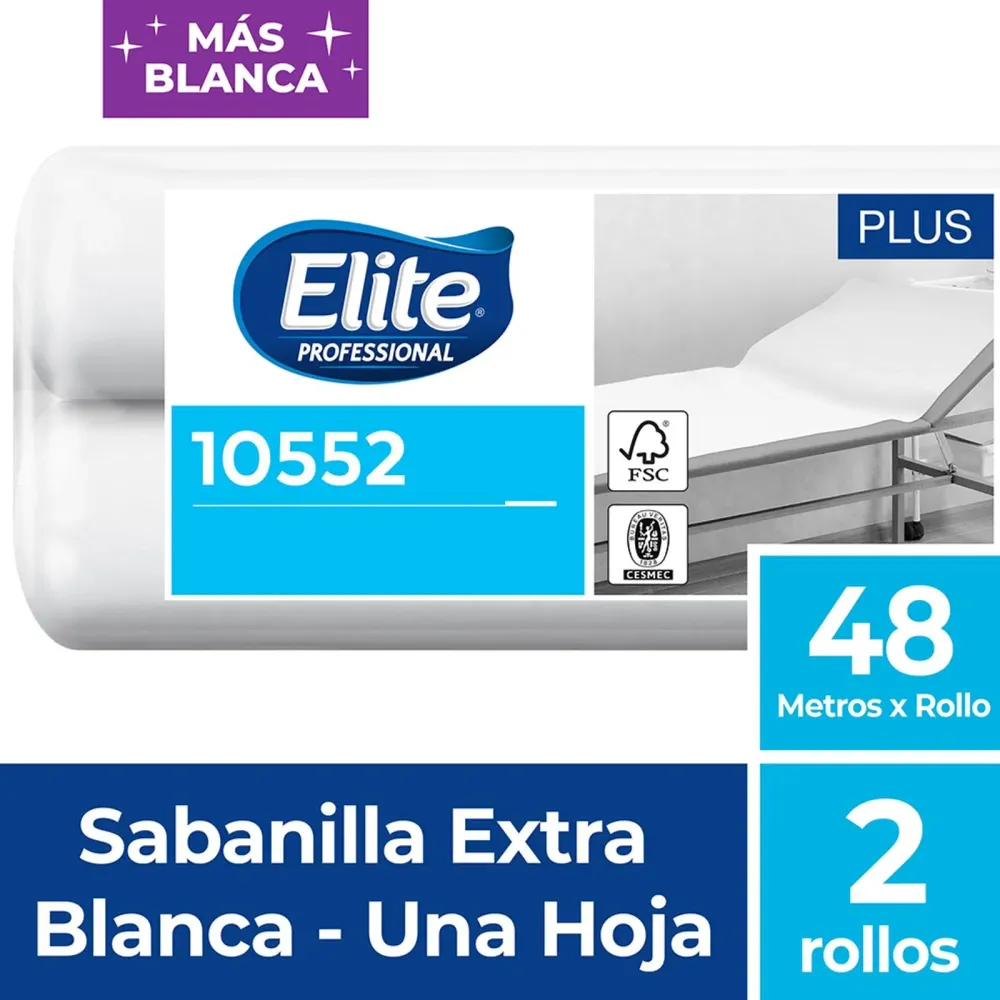 Sabanilla Plus Una Hoja - 2 Rollos x 48 Metros - Elite Elite Professional