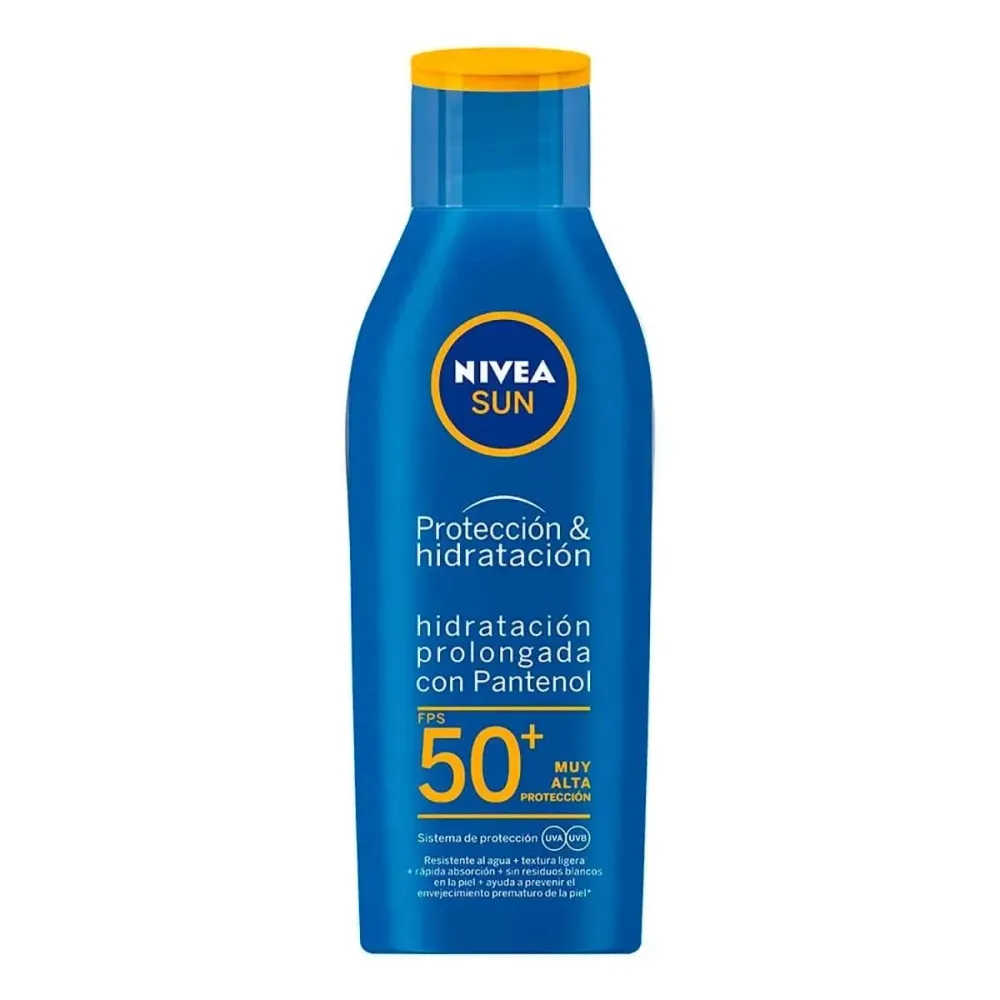 Nivea Sun Protege & Hidrata Spf50+ Loción Solar Coporal ULTRA perfumería droguería