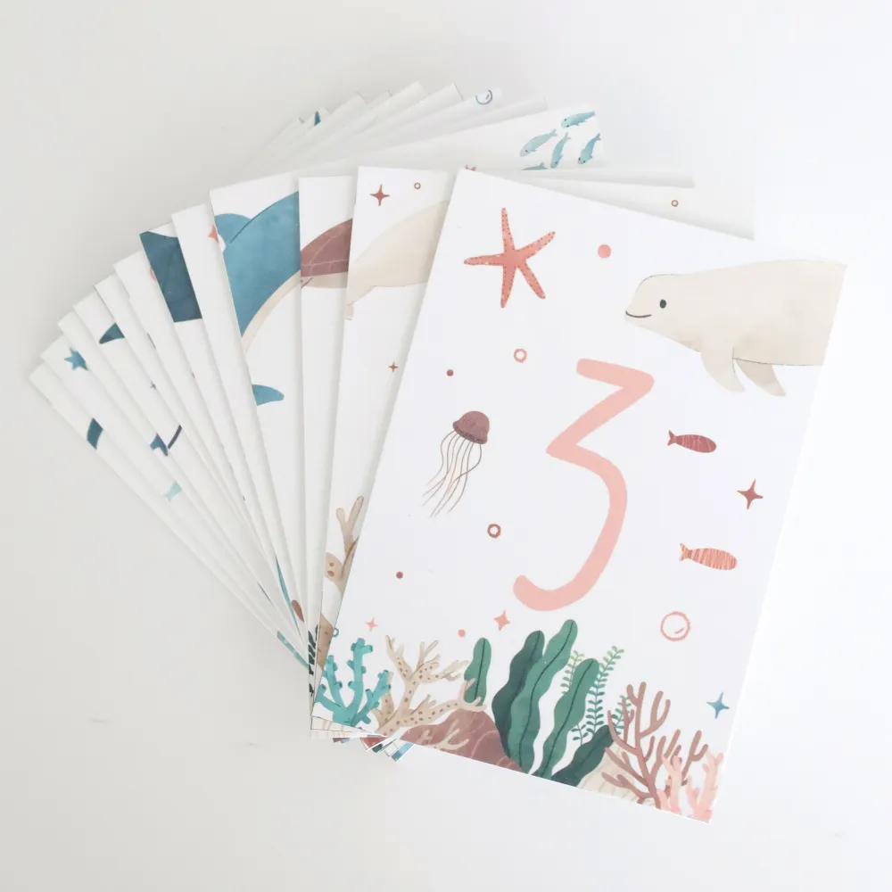 Tarjetas cumplemeses • Mar The Baby Market
