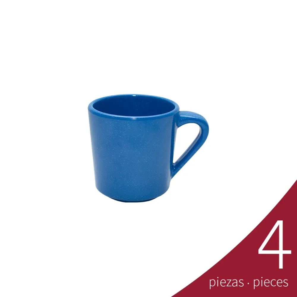 Caja de 4 piezas Tarro Melamina 360 ml, Blue Granite | Tavola