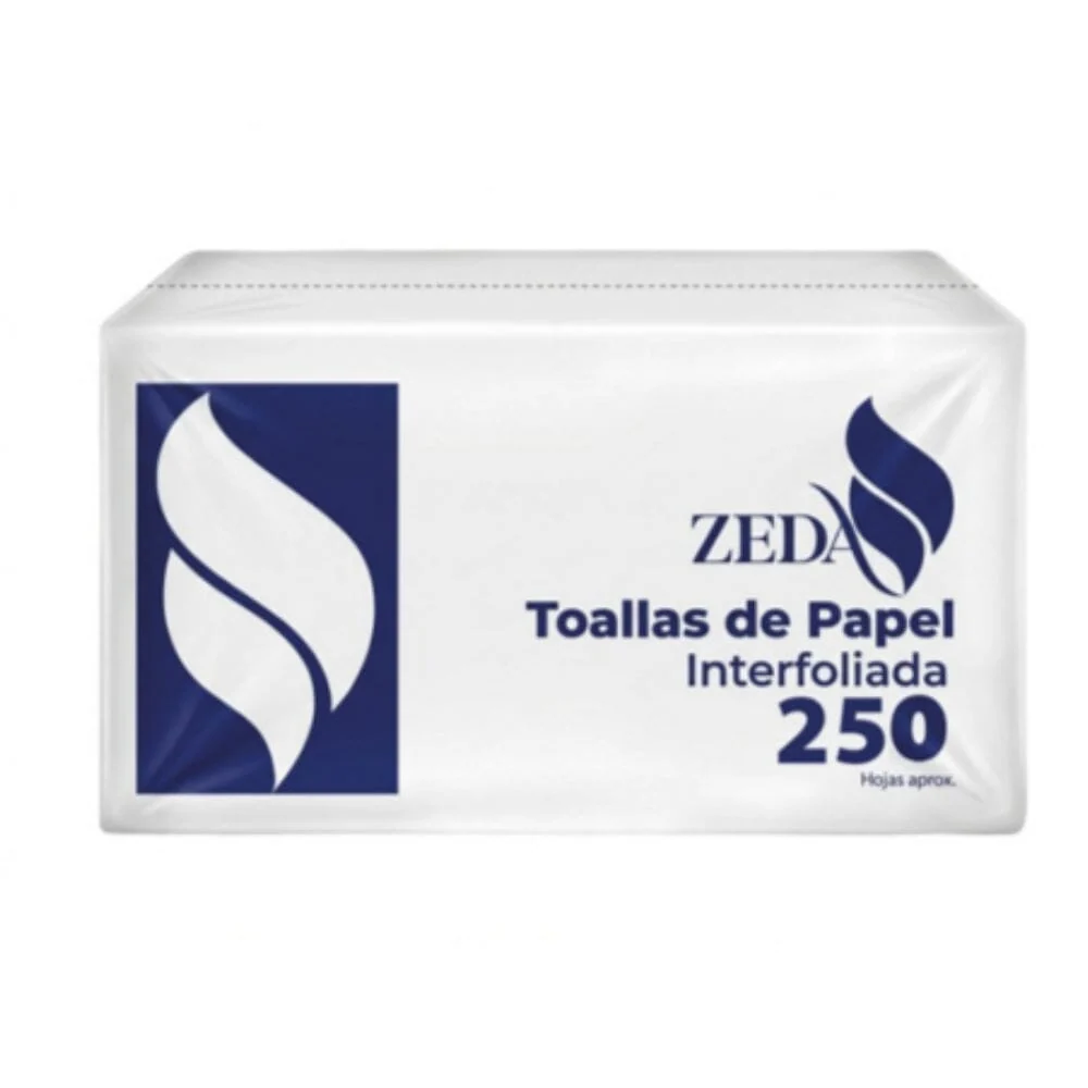 Toalla Interfoliada Hoja Simple 250 Un ZEDA