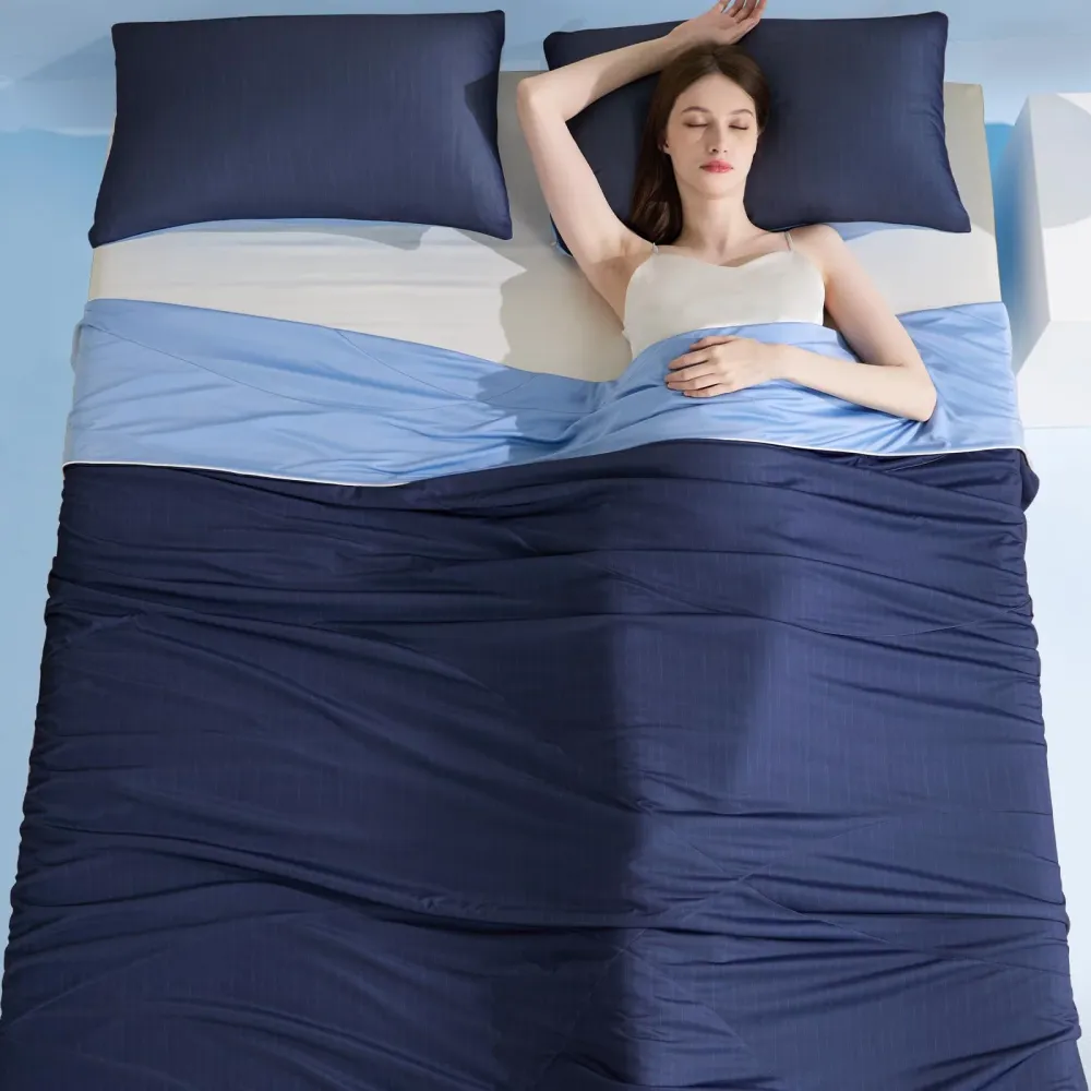 Arc-Chill 3.0 – Q-max＞0.55 Featherlight & Breathable Dark Blue Cooling Comforter Queen