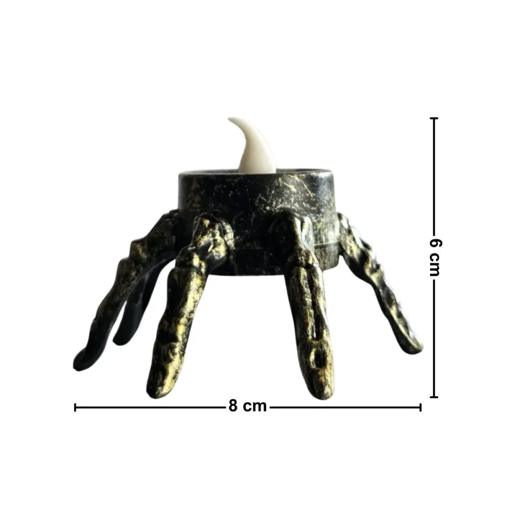 Pack 6 Velas Led Dedos Calavera Gris Glam